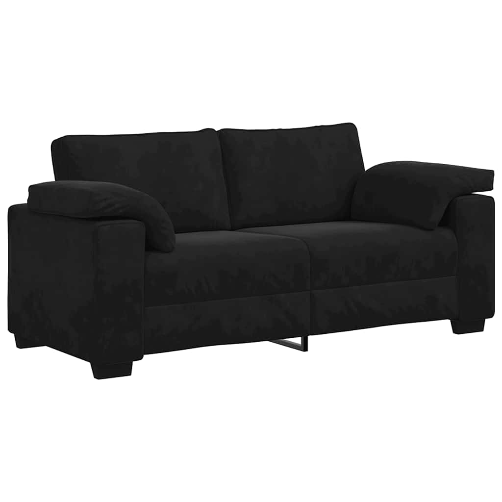Canapé causeuse noir 180x77x82 cm velours - XIOS