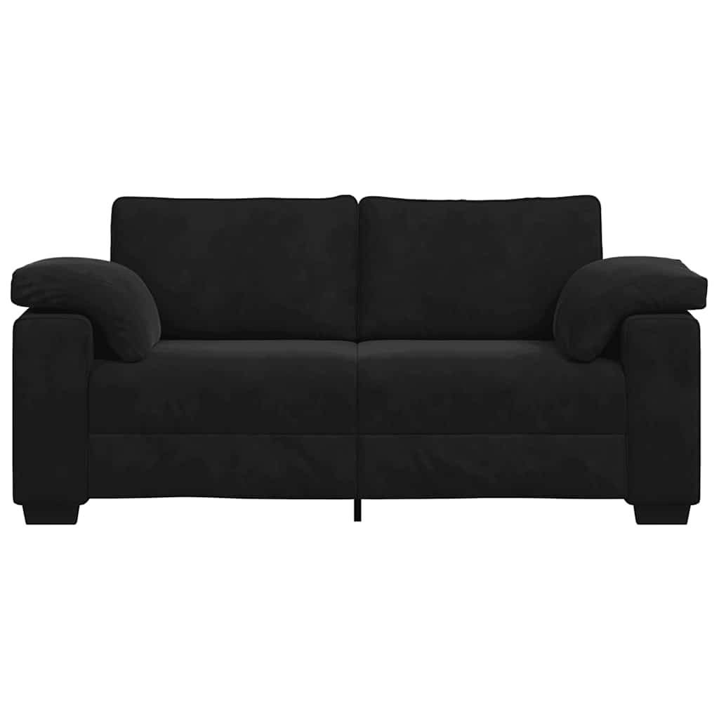 Canapé causeuse noir 180x77x82 cm velours - XIOS