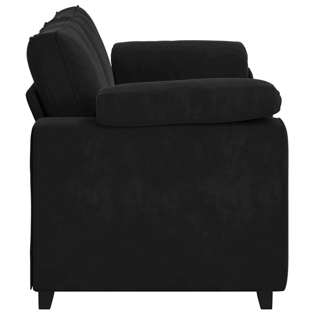 Canapé causeuse noir 180x77x82 cm velours - XIOS
