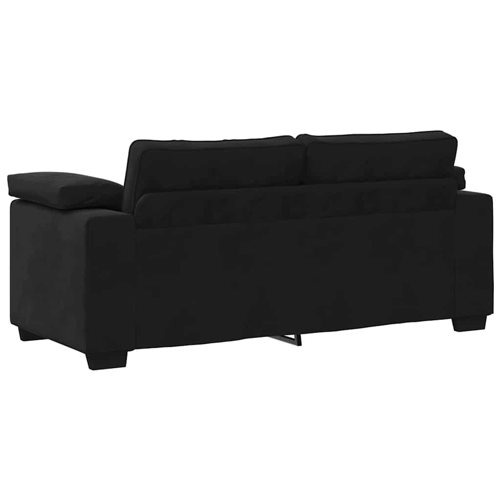 Canapé causeuse noir 140 cm velours - XIOS