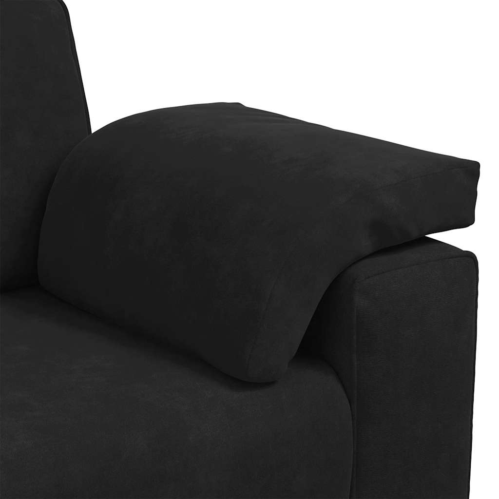Canapé causeuse noir 180x77x82 cm velours - XIOS