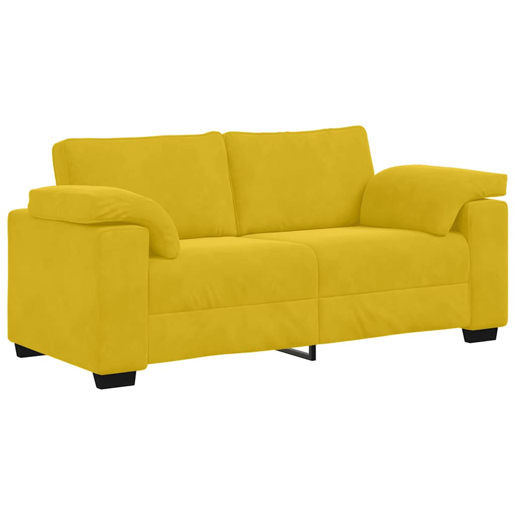 Canapé deux places jaune 180x77x82 cm velours - XIOS