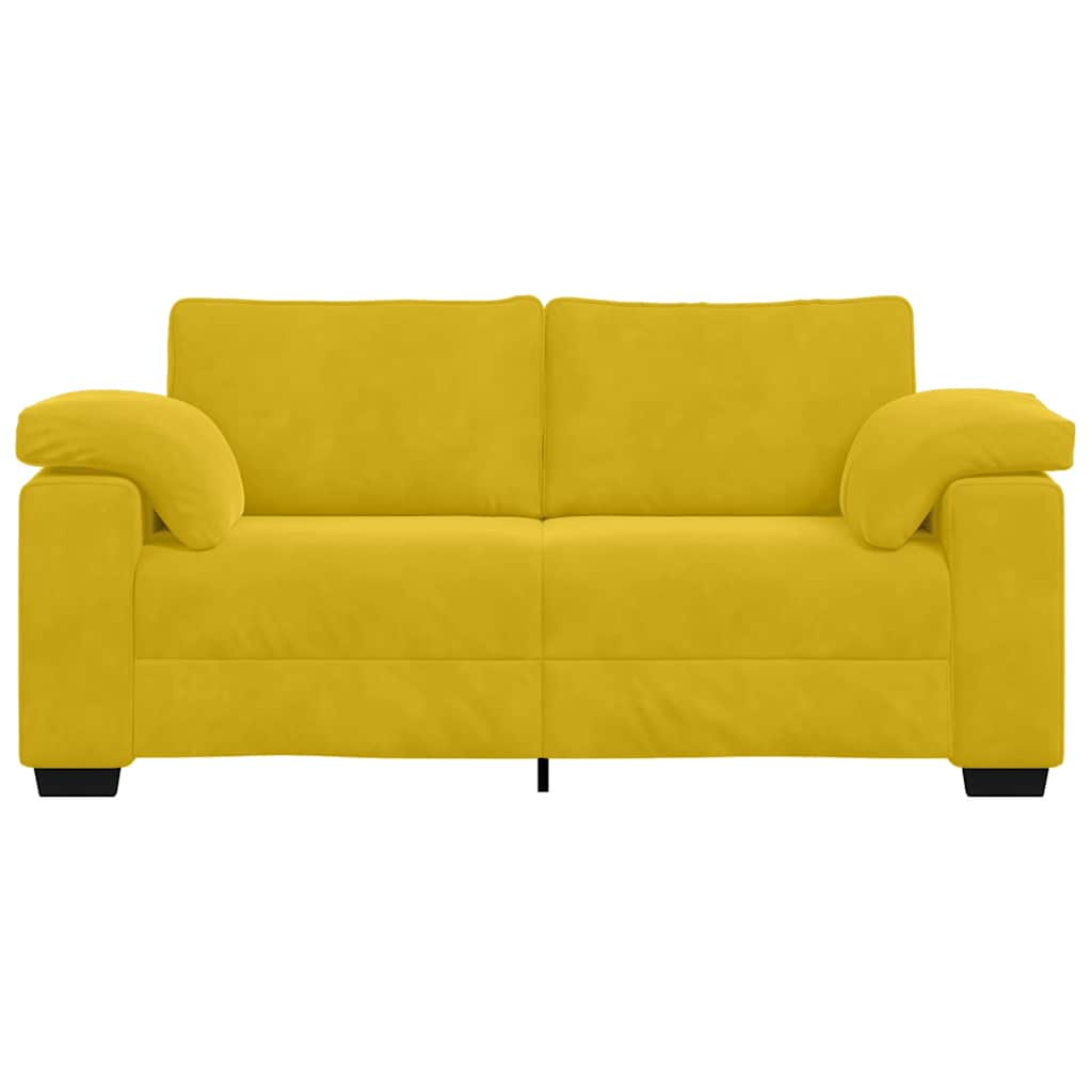 Canapé deux places jaune 180x77x82 cm velours - XIOS
