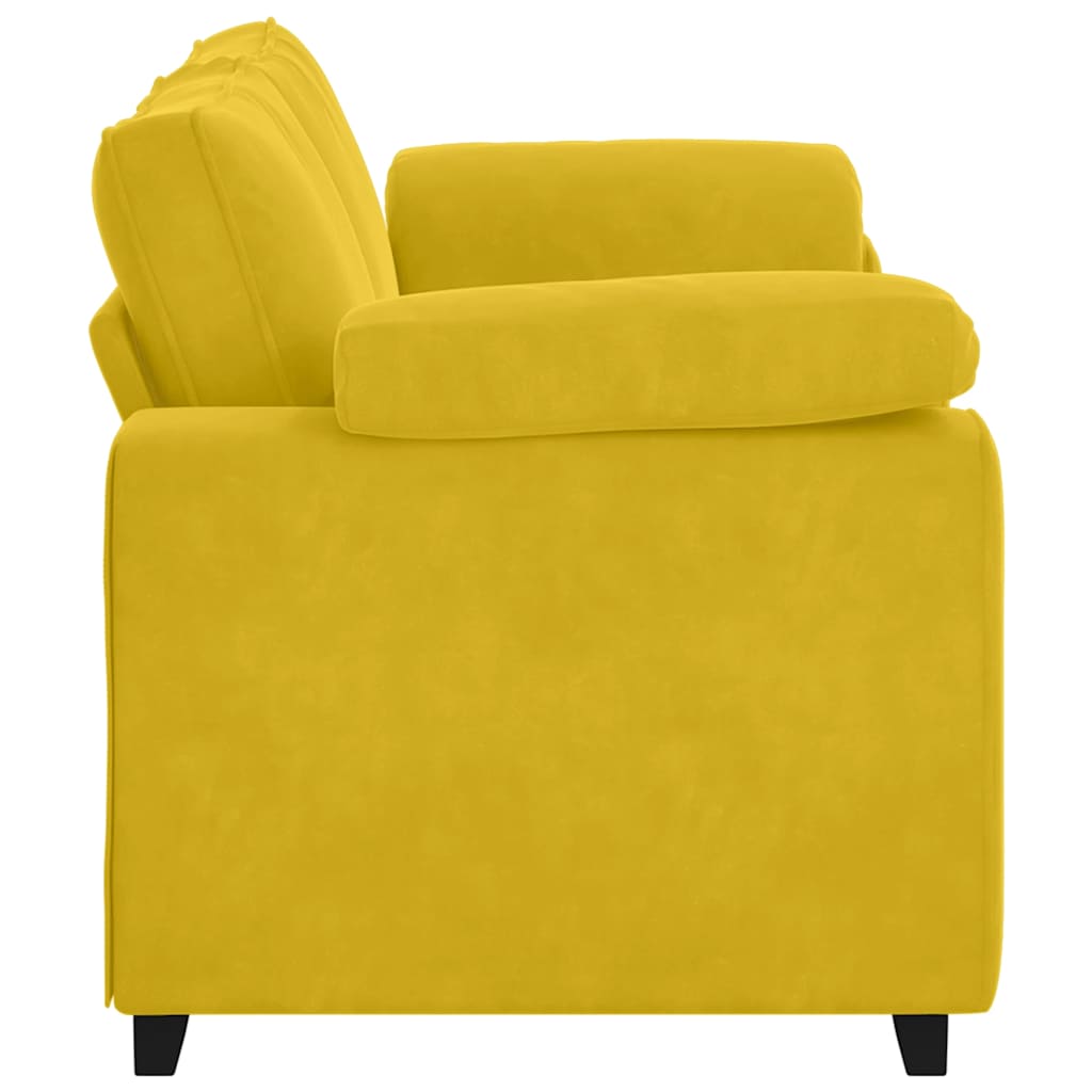 Canapé deux places jaune 180x77x82 cm velours - XIOS