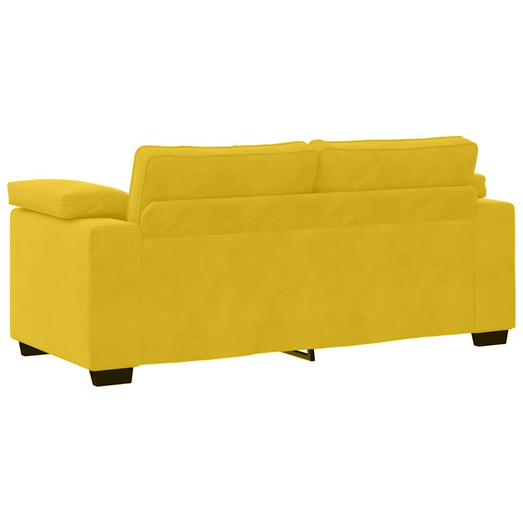 Canapé deux places jaune 180x77x82 cm velours - XIOS