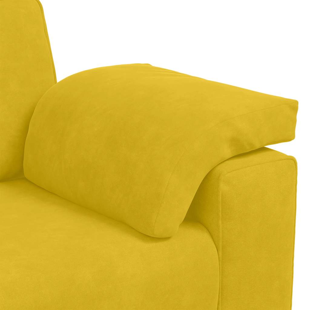 Canapé deux places jaune 180x77x82 cm velours - XIOS