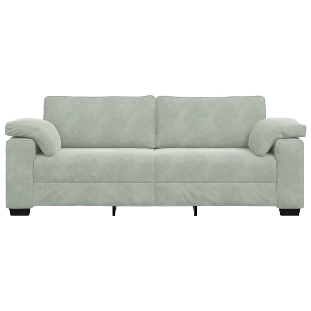 Canapé à 3 places gris clair 220x77x82 cm Velours