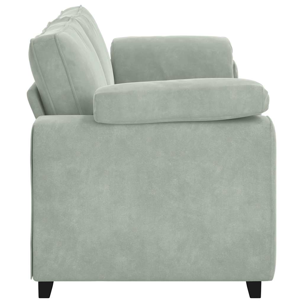 Canapé à 3 places gris clair 220x77x82 cm Velours