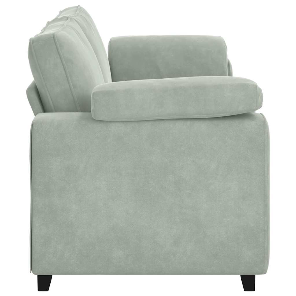 Canapé à 3 places gris clair 220x77x82 cm Velours
