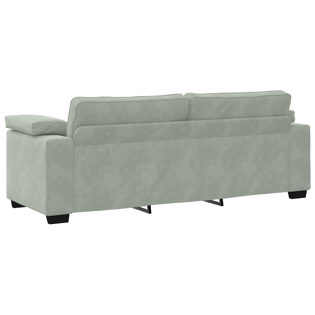 Canapé à 3 places gris clair 220x77x82 cm Velours