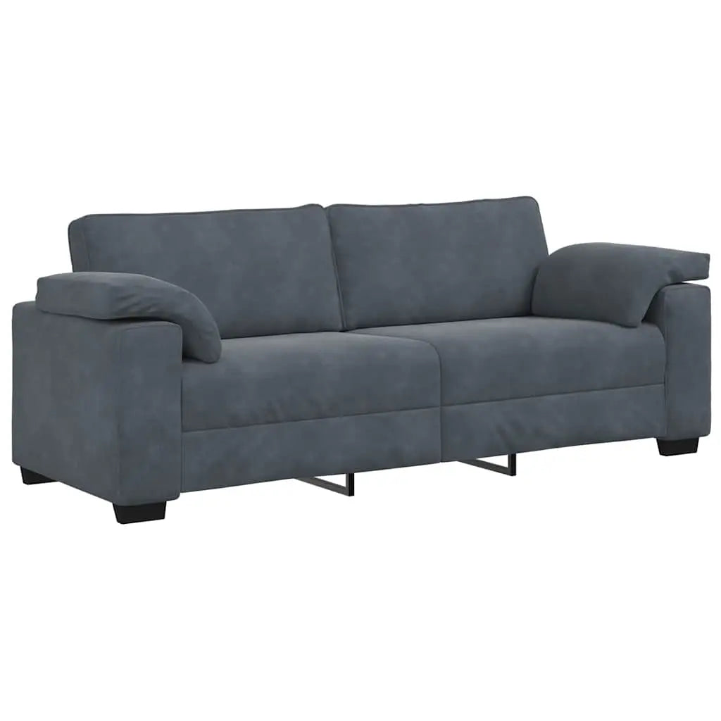 Canapé à 3 places gris foncé 220x77x82 cm velours - XIOS