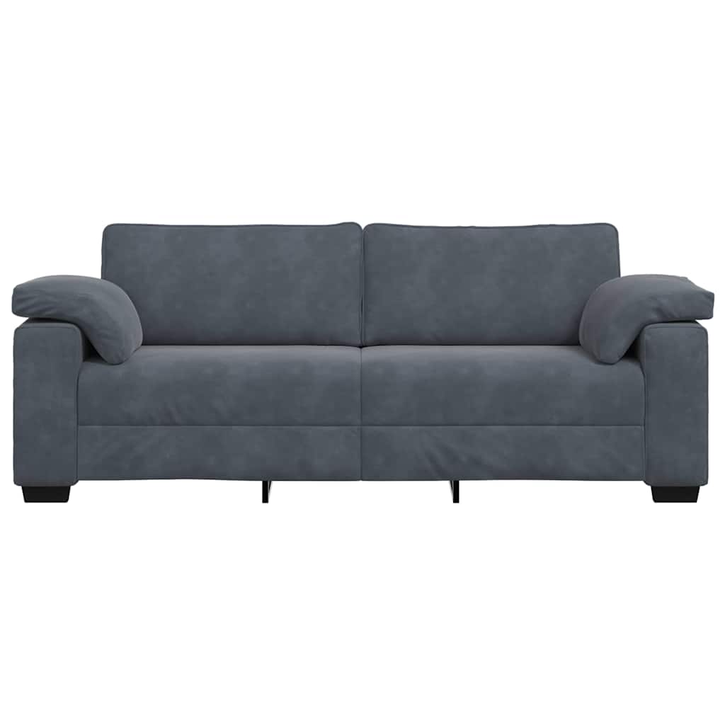 Canapé à 3 places gris foncé 220x77x82 cm velours