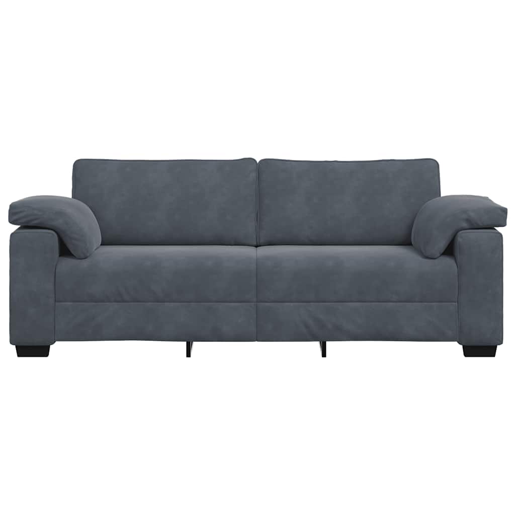 Canapé à 3 places gris foncé 220x77x82 cm velours