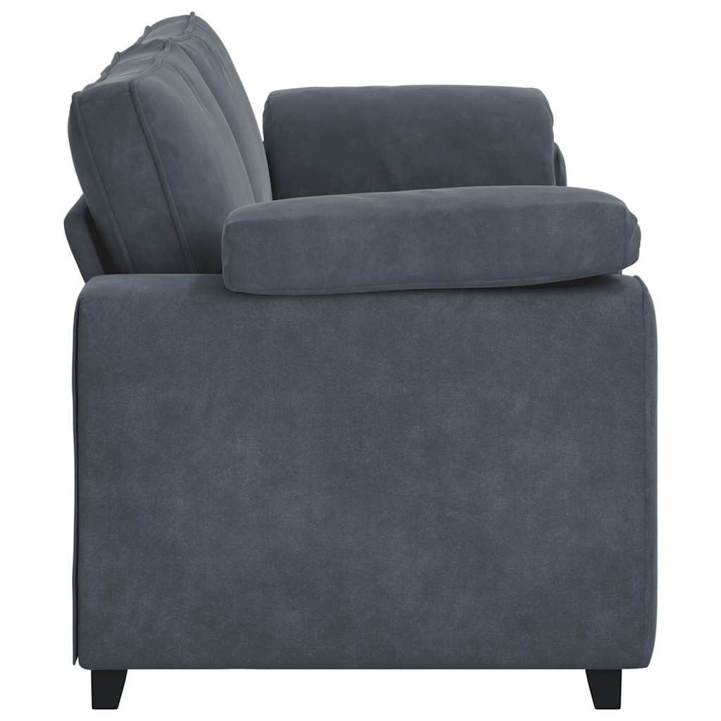 Canapé à 3 places gris foncé 220x77x82 cm velours