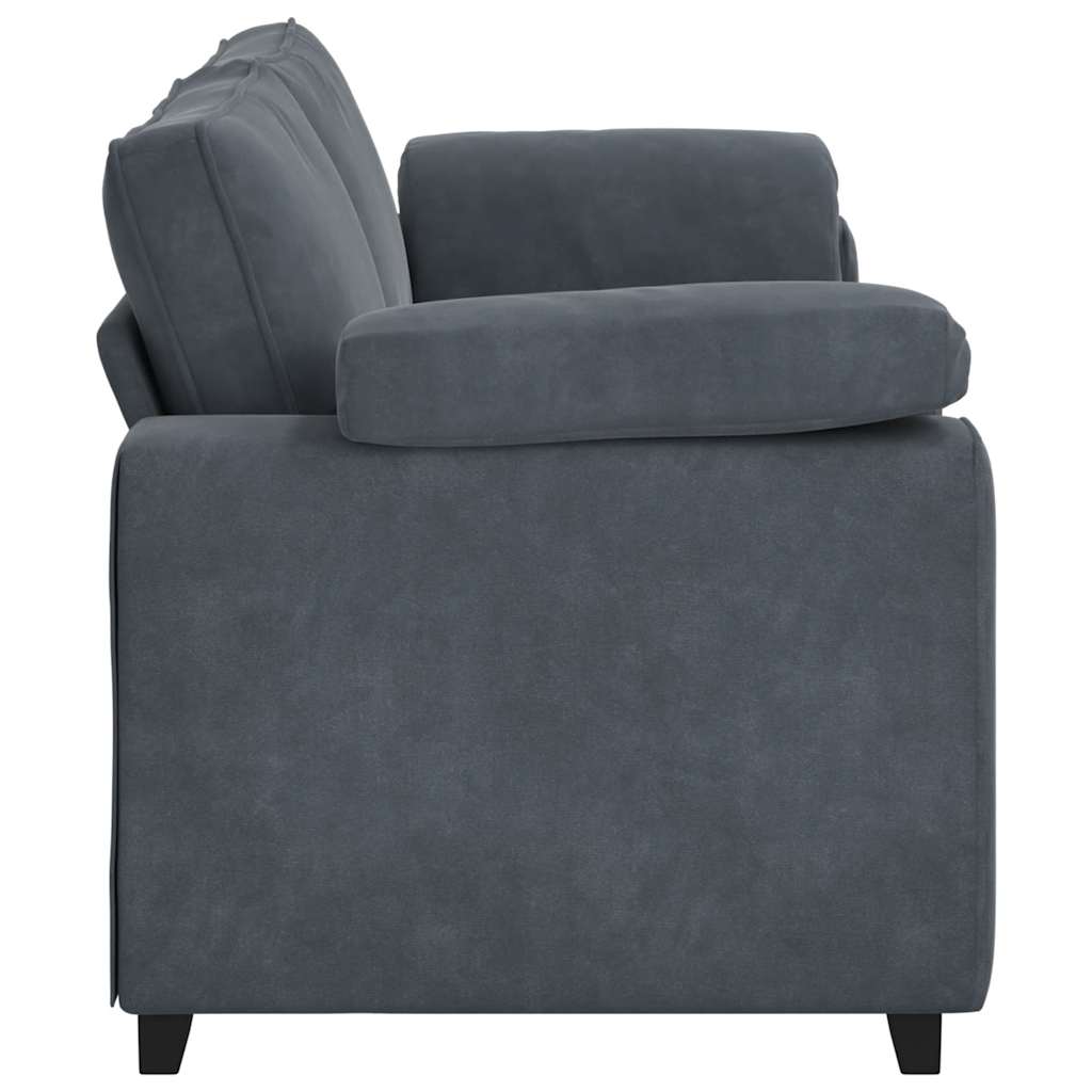 Canapé à 3 places gris foncé 220x77x82 cm velours