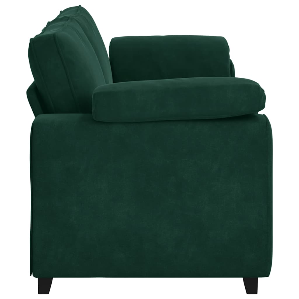 Canapé 3 places vert foncé 220 x 77 x 82 cm velours - XIOS
