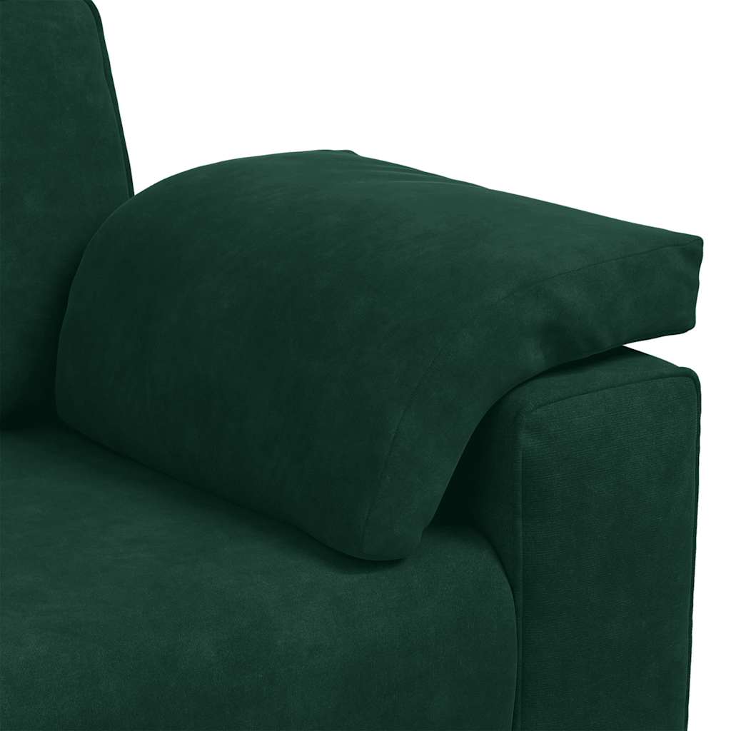 Canapé 3 places vert foncé 220 x 77 x 82 cm velours