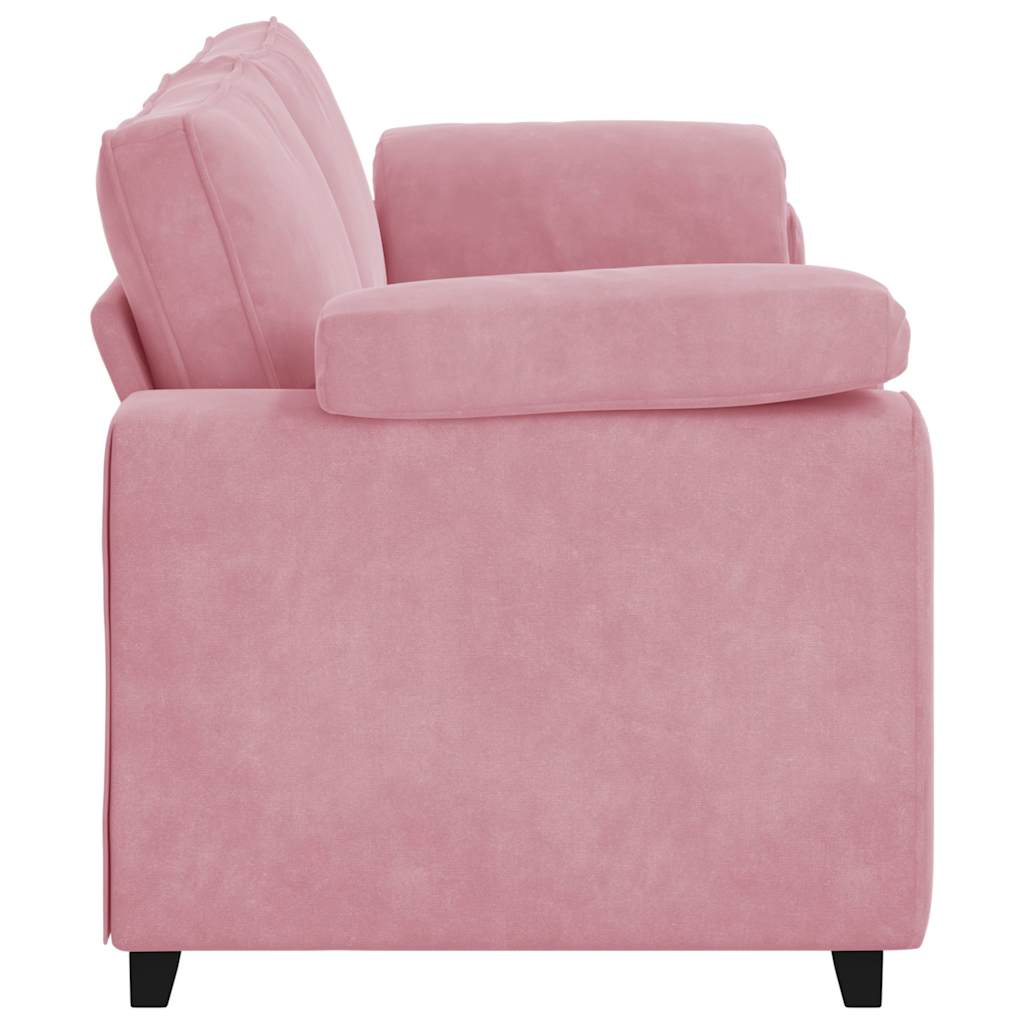 Canapé 3 places rose 220x77x82 cm velours