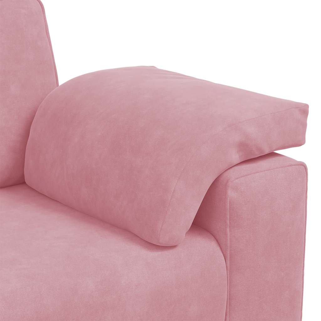 Canapé 3 places rose 220x77x82 cm velours