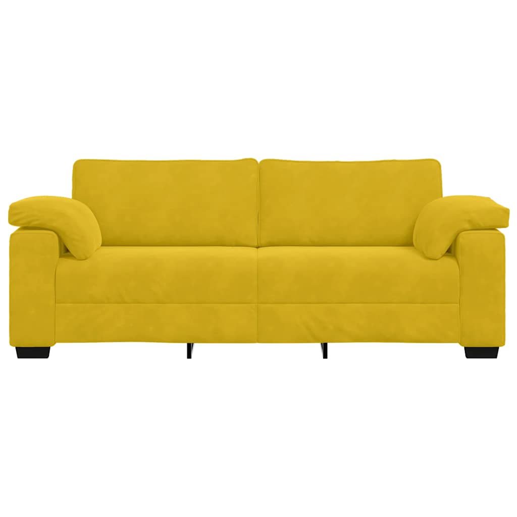 Canapé 3 places jaune velours 220 x 77 x 82 cm - XIOS
