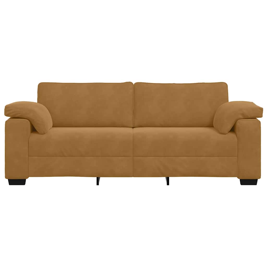 Canapé 3 places marron 220x77x82 cm velours