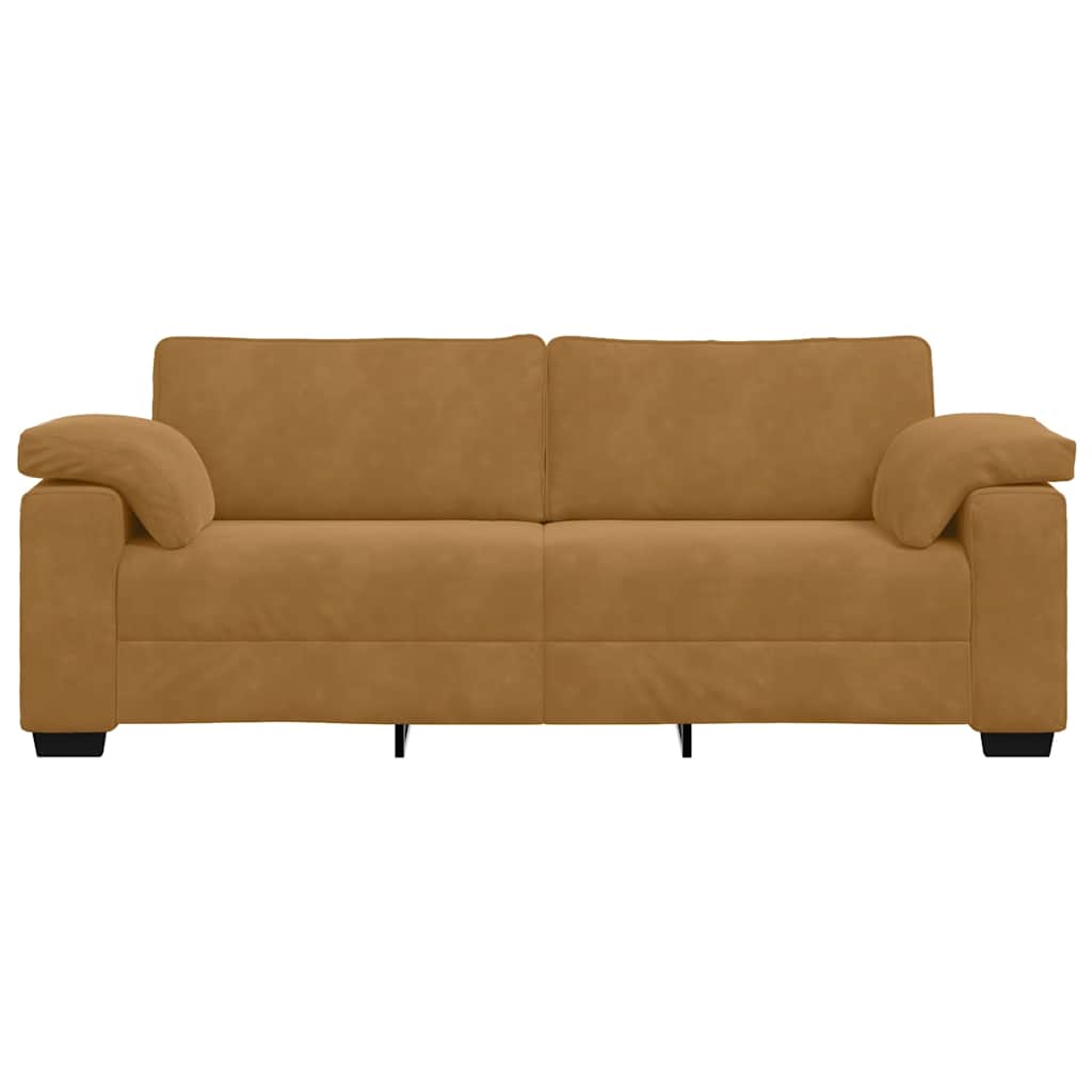 Canapé 3 places marron 220x77x82 cm velours