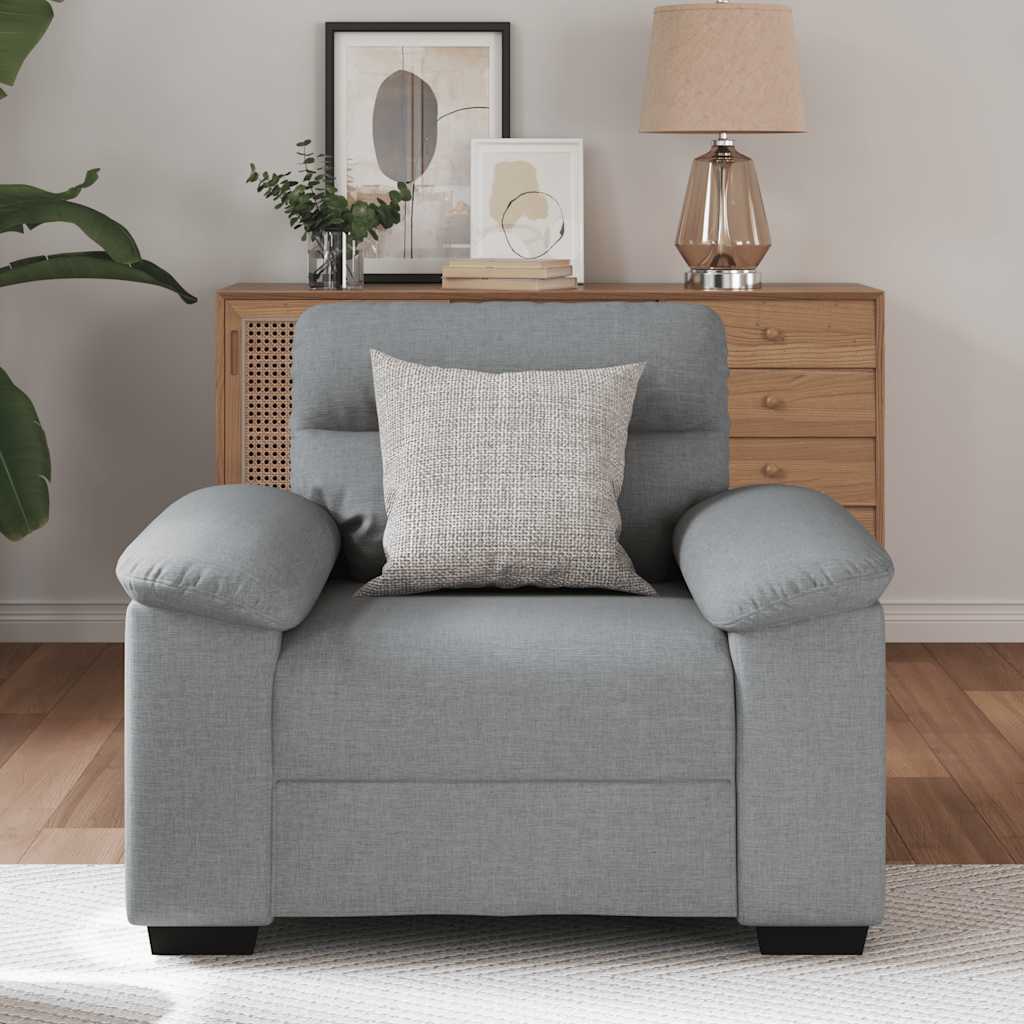Fauteuil gris clair 60 cm tissu - XIOS
