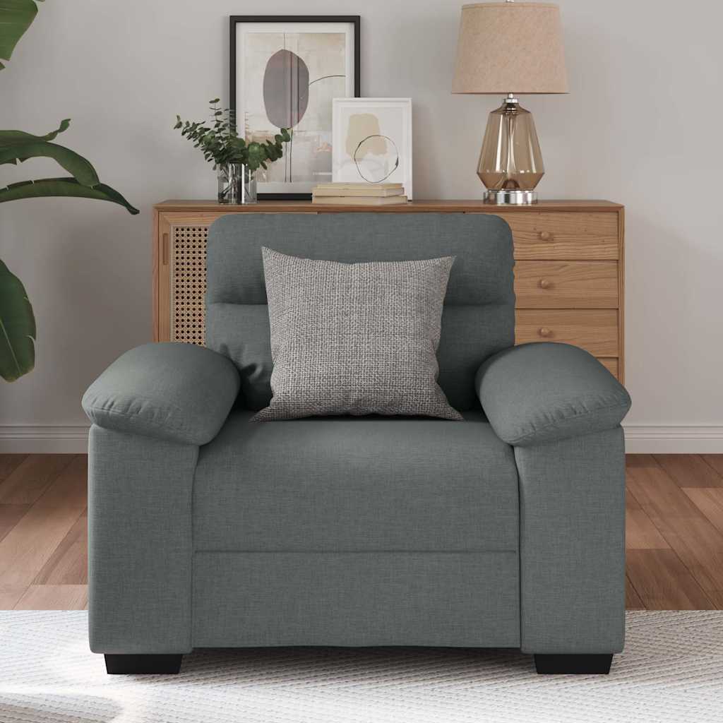 Fauteuil gris foncé 60 cm tissu - XIOS