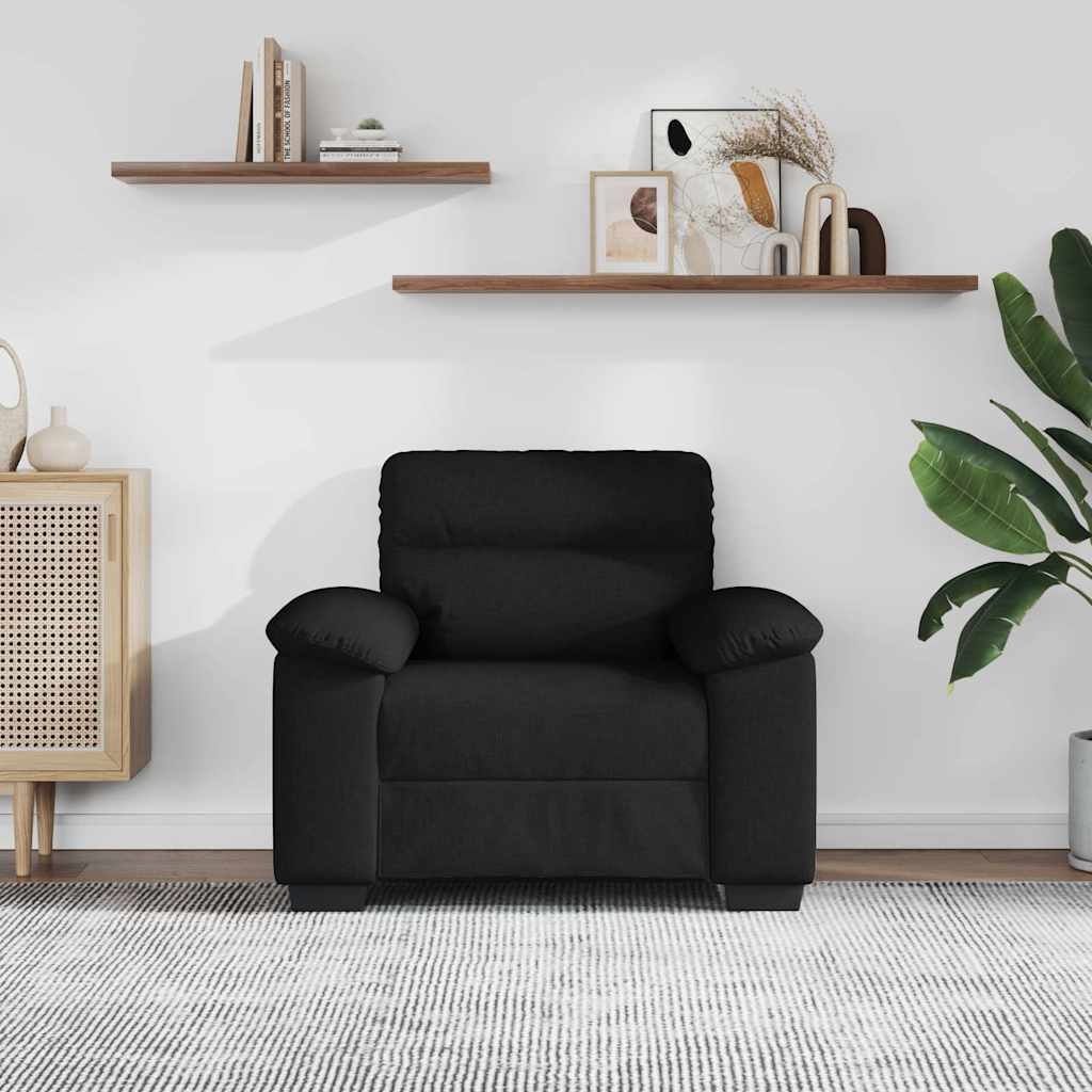 Fauteuil noir 100x81x84 cm tissu