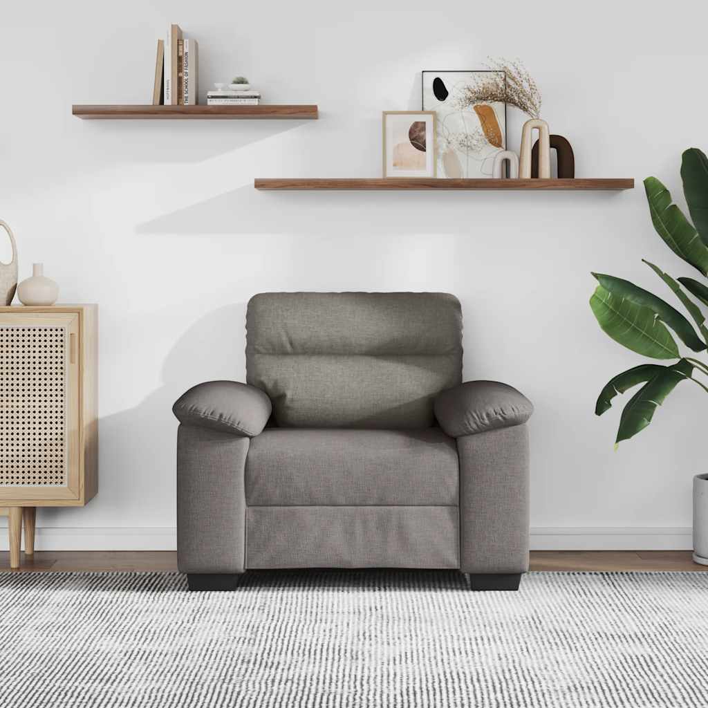 Canapé-fauteuil taupe 100x81x84 cm en tissu - XIOS