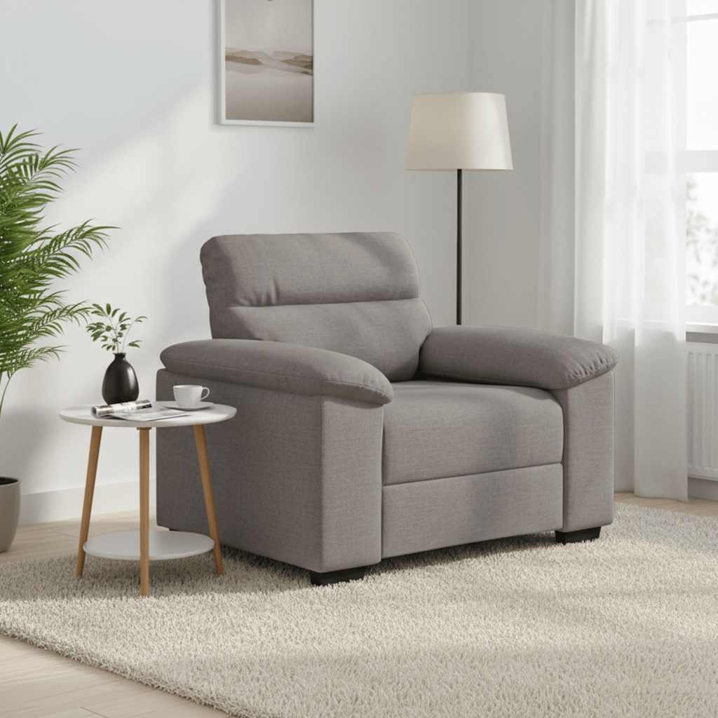 Canapé-fauteuil taupe 100x81x84 cm en tissu - XIOS