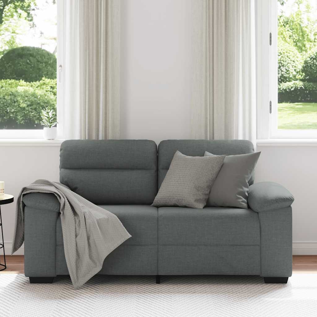 Canapé à 2 places gris foncé 160x81x84 cm tissu - XIOS