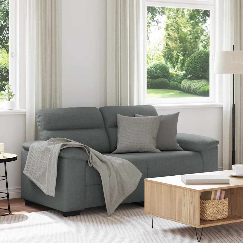 Canapé à 2 places gris foncé 160x81x84 cm tissu - XIOS