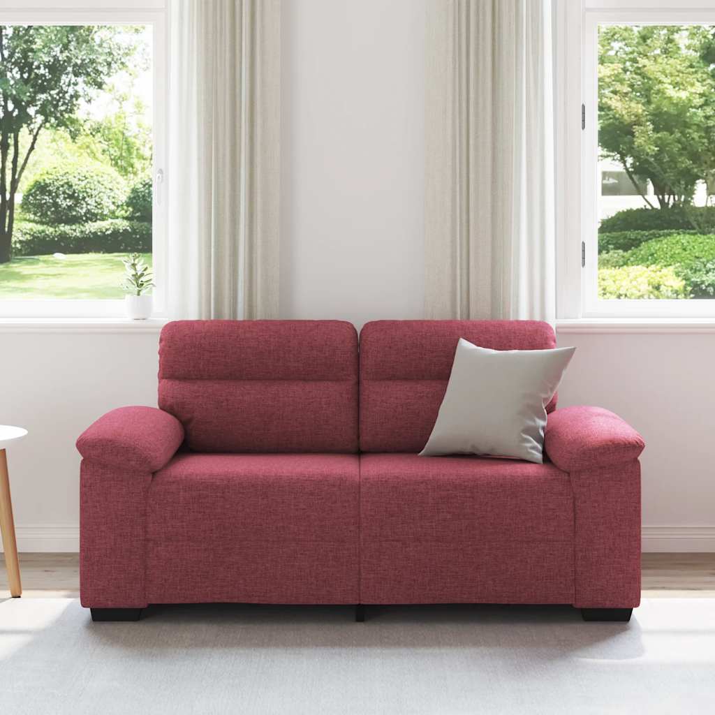 Canapé 2 places rouge vin 160 x 81 x 84 cm en tissu - XIOS