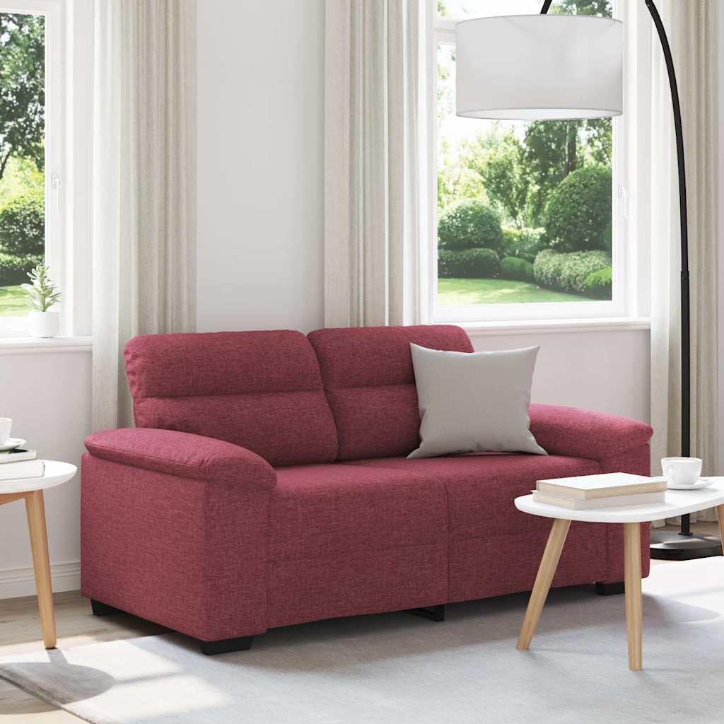 Canapé 2 places rouge vin 160 x 81 x 84 cm en tissu - XIOS