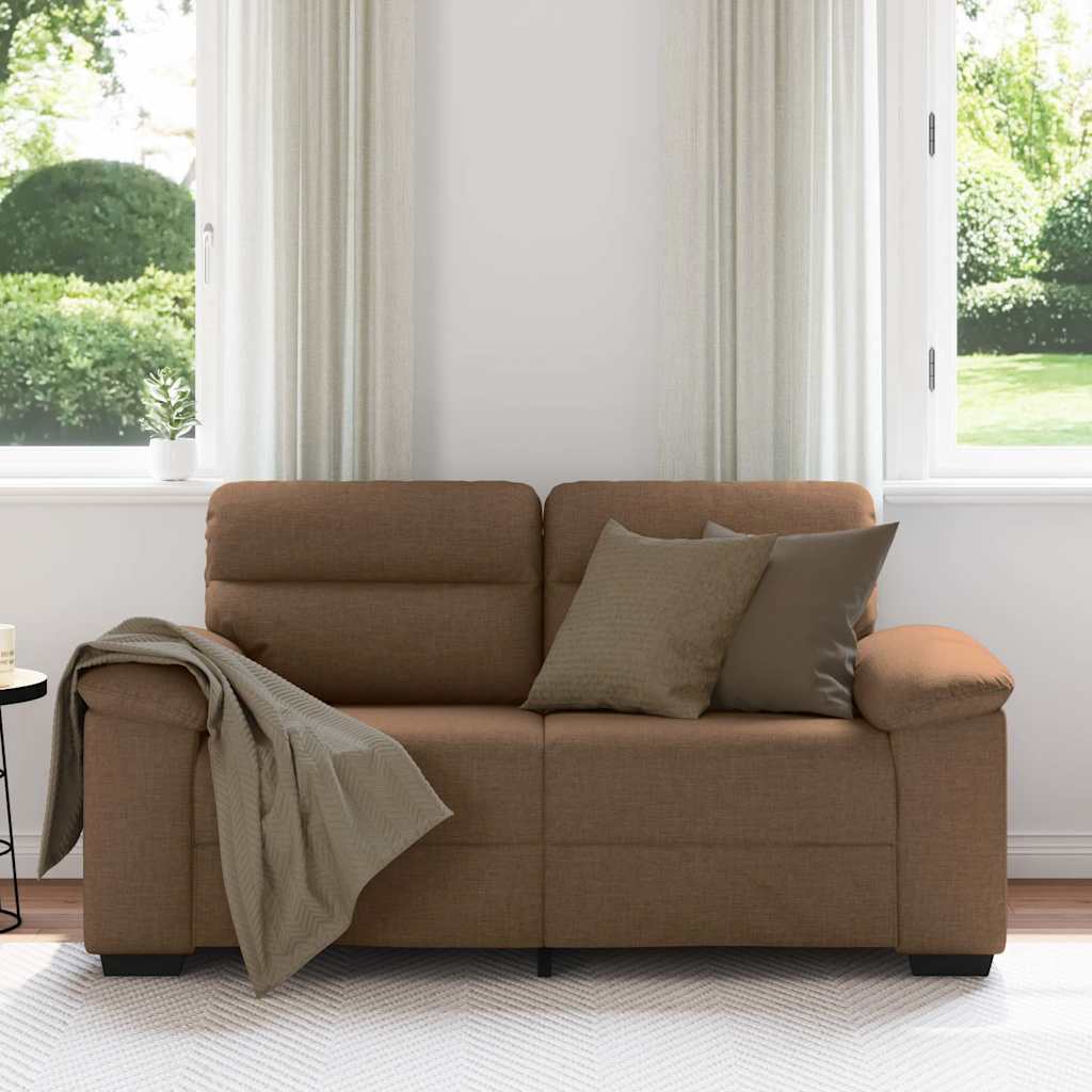 Canapé 2 places marron 160x81x84 cm en tissu - XIOS