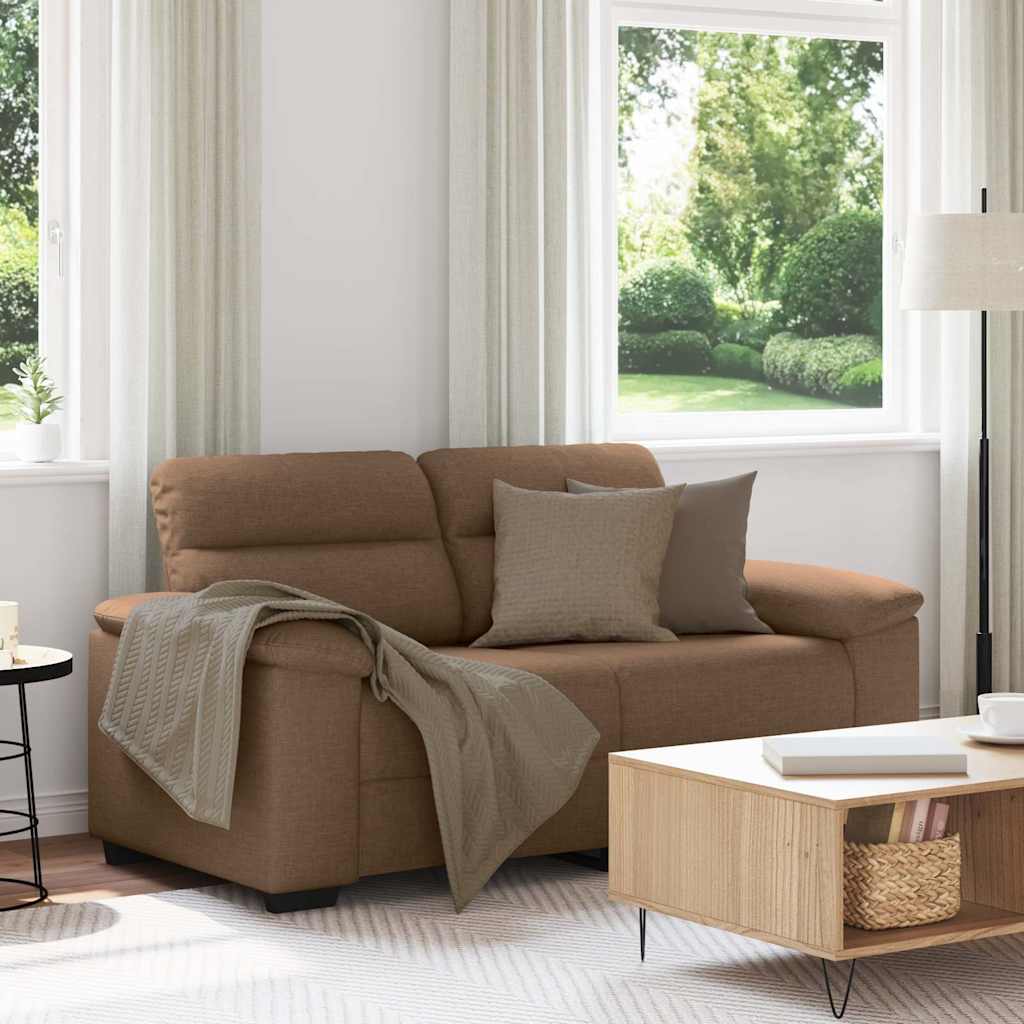 Canapé 2 places marron 160x81x84 cm en tissu - XIOS