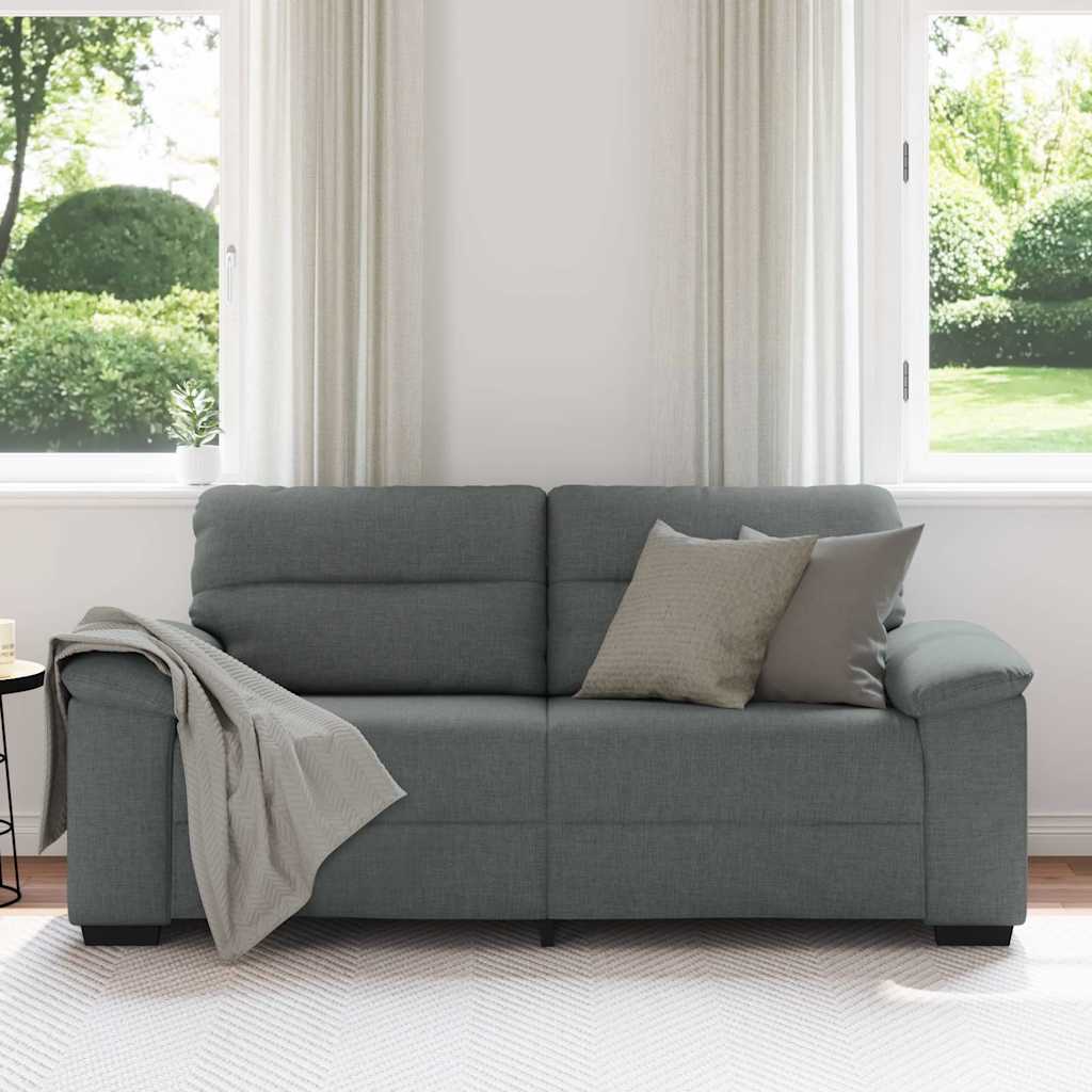 Canapé à 2 places gris foncé 180x81x84 cm tissu - XIOS