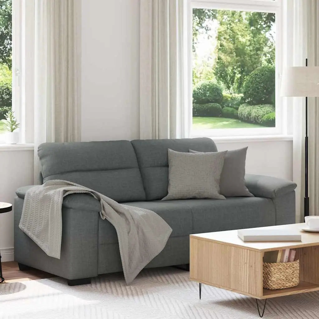 Canapé à 2 places gris foncé 180x81x84 cm tissu - XIOS