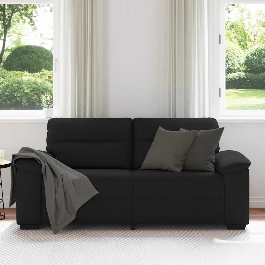 Canapé à 2 places noir 180x81x84 cm tissu - XIOS