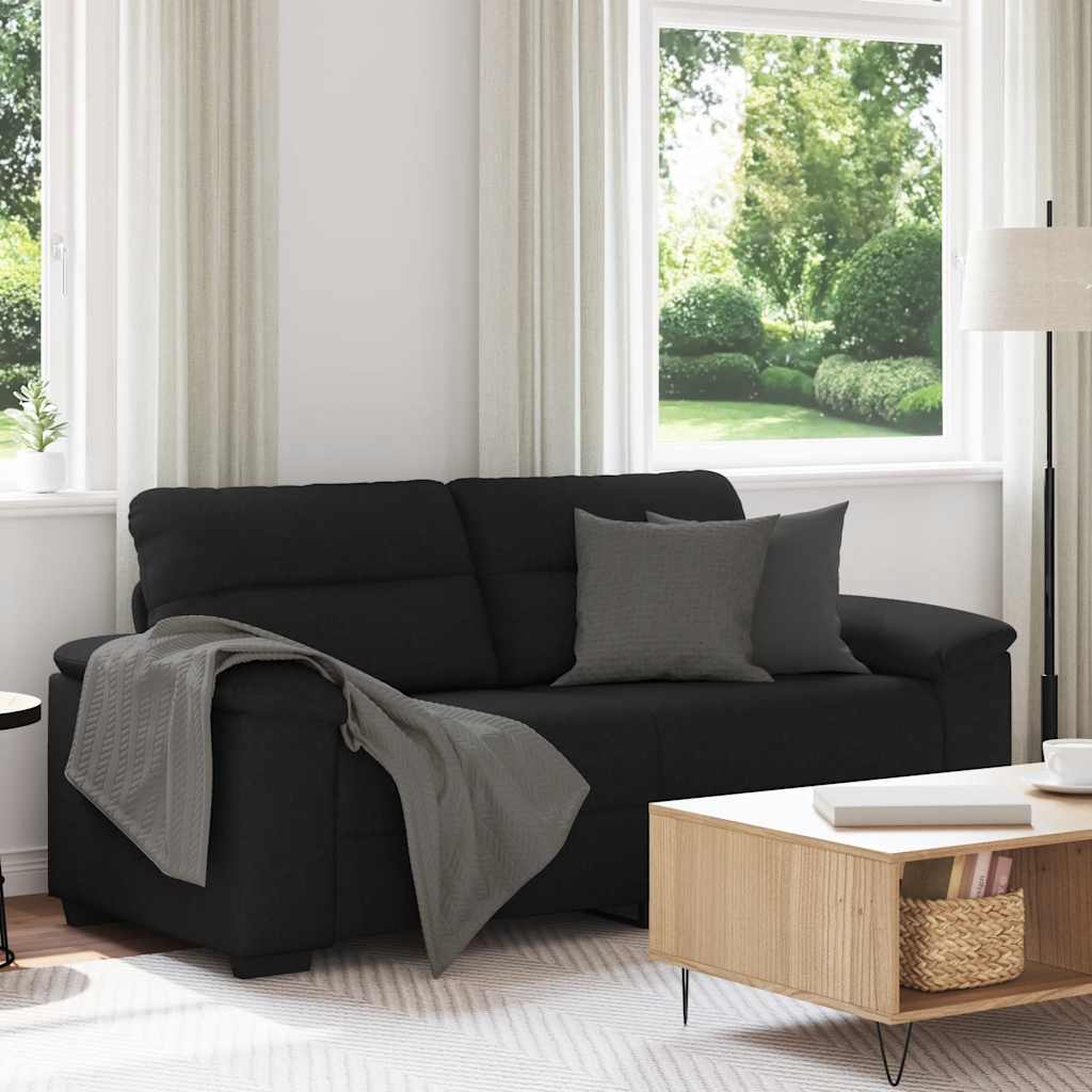 Canapé à 2 places noir 180x81x84 cm tissu - XIOS