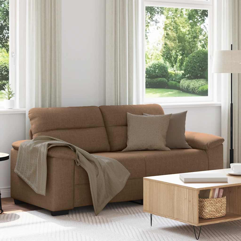 Canapé 2 places marron 180x81x84 cm en tissu - XIOS