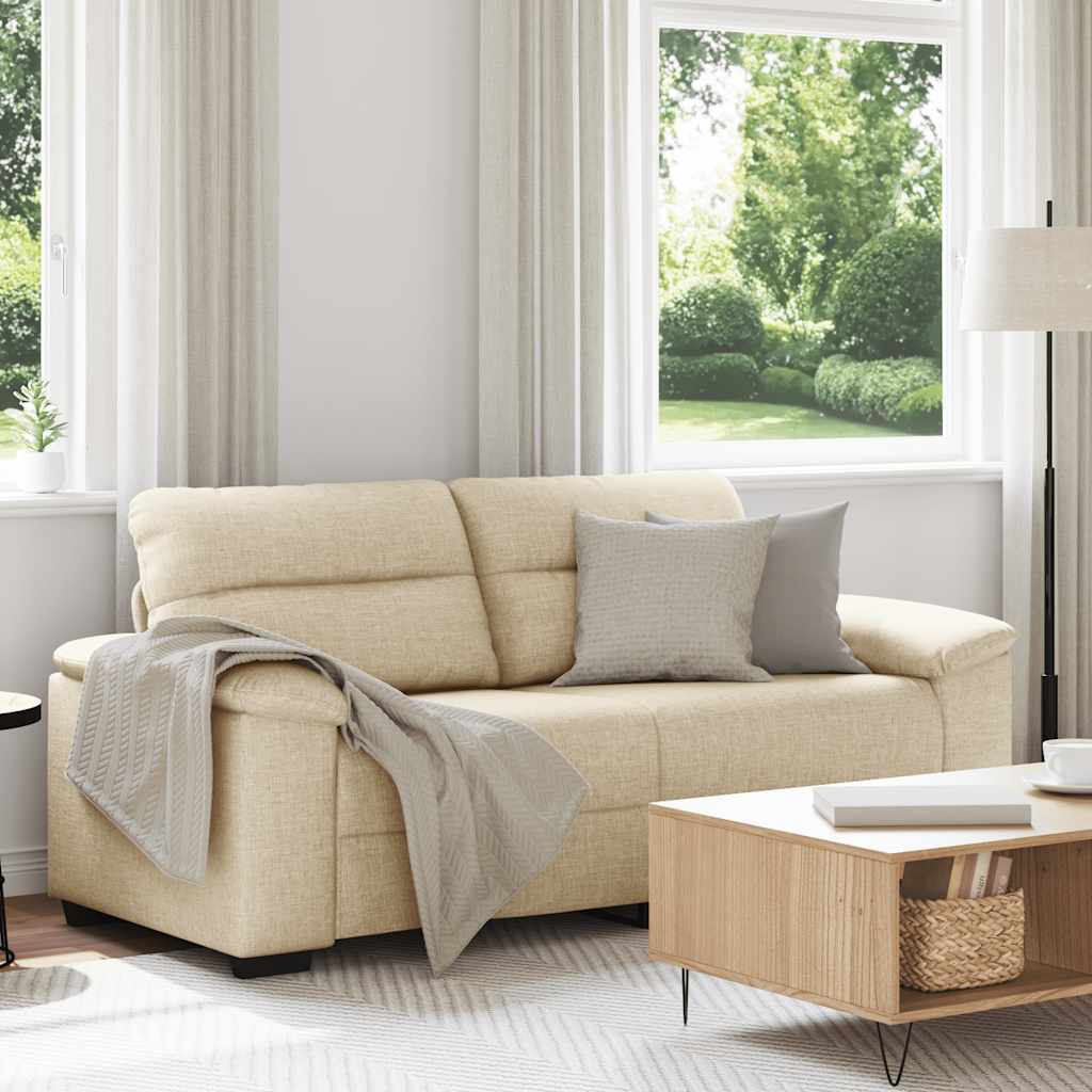 Canapé 2 places crème 180x81x84 cm en tissu - XIOS