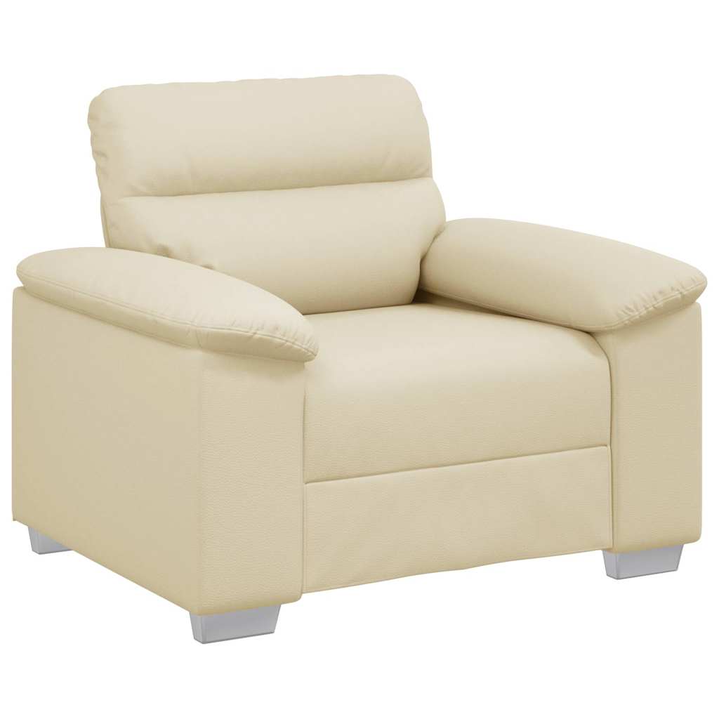 Fauteuil canapé crème 100x81x84 cm en similicuir - XIOS