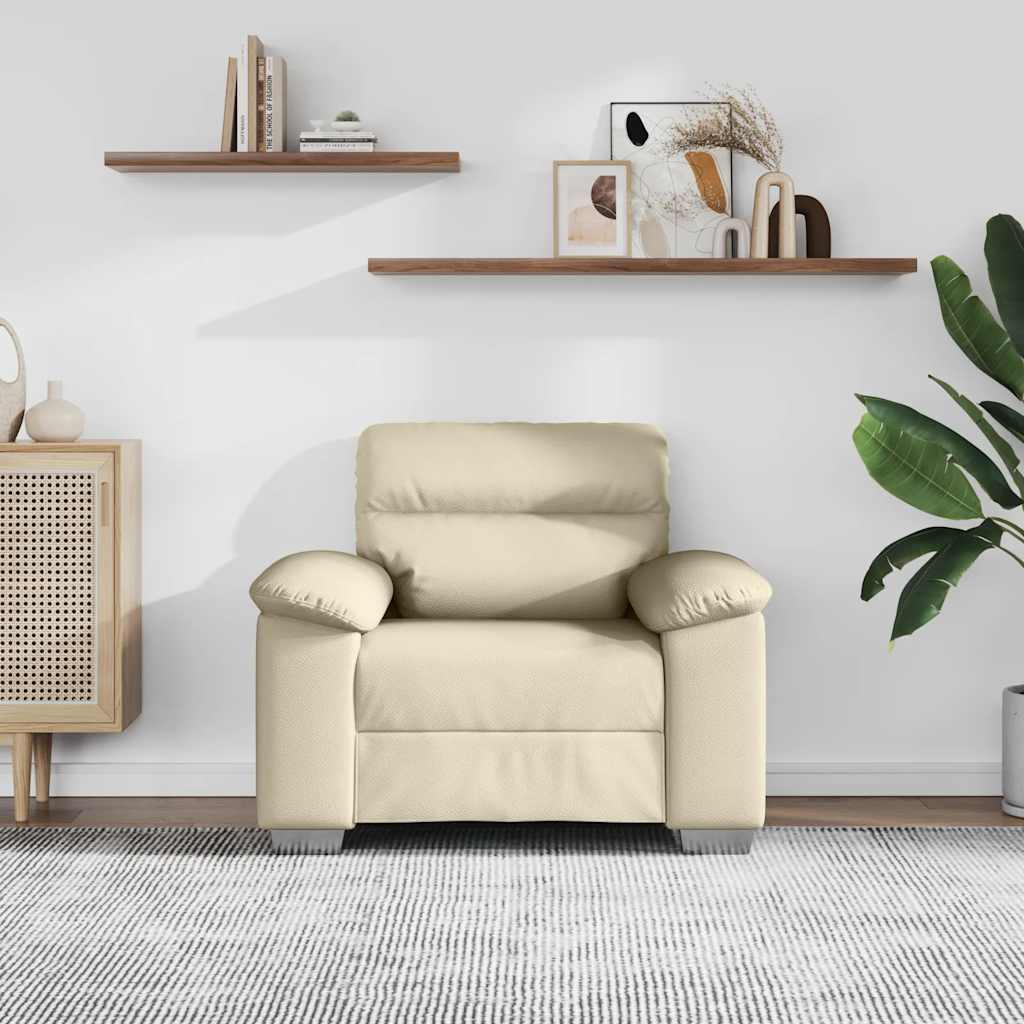 Fauteuil canapé crème 100x81x84 cm en similicuir - XIOS