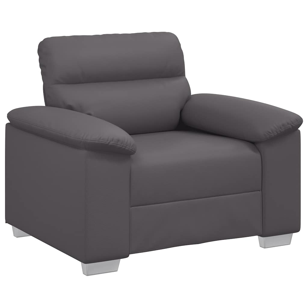 Fauteuil canapé gris 100x81x84 cm en similicuir - XIOS