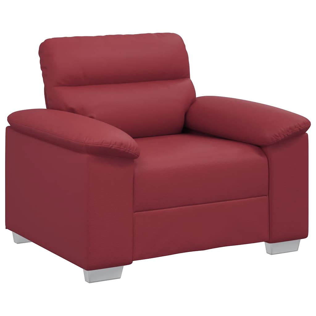 Fauteuil canapé rouge bordeaux 100x81x84 cm en similicuir - XIOS