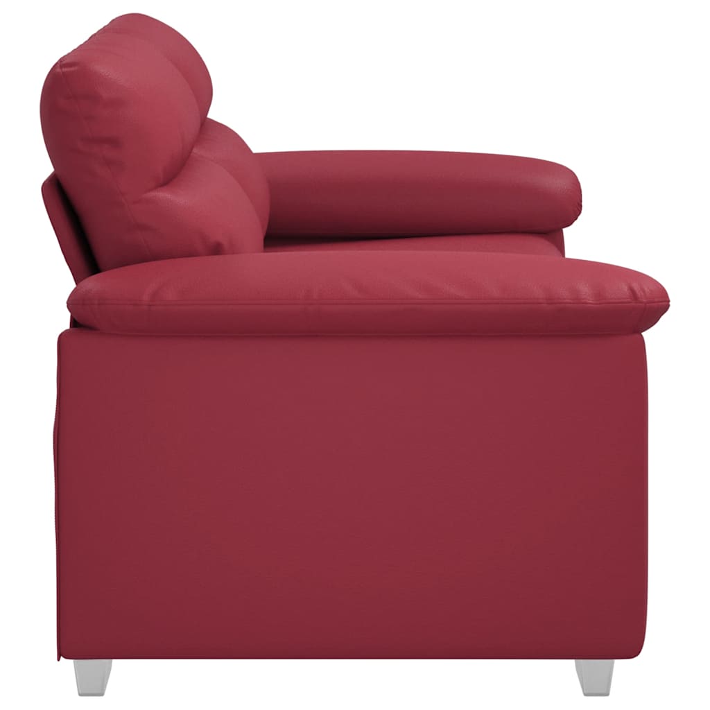 Canapé 2 places rouge bordeaux 160 x 81 x 84 cm en similicuir - XIOS
