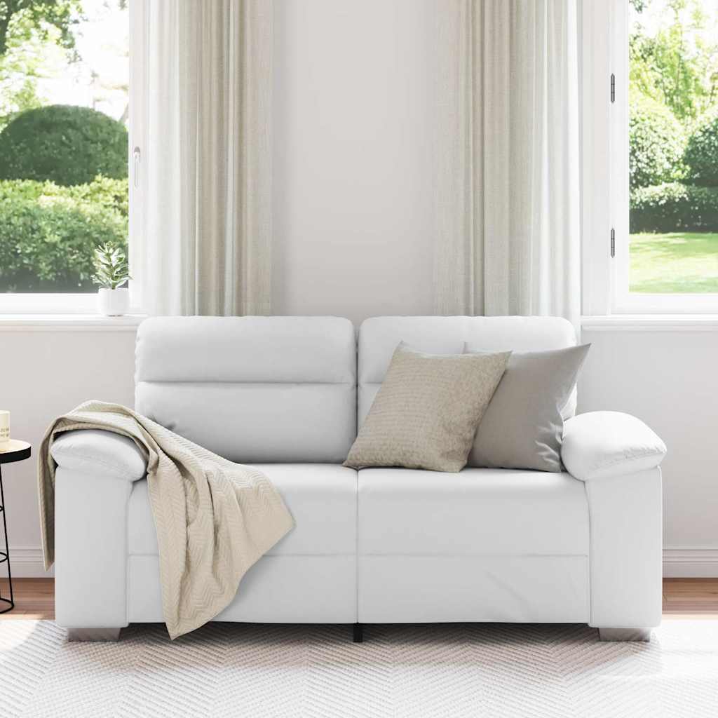 Canapé 2 places blanc 160x81x84 cm en similicuir - XIOS