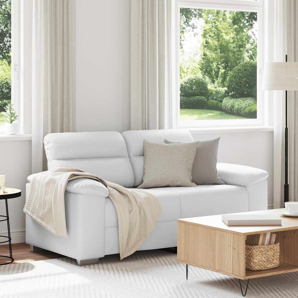Canapé 2 places blanc 160x81x84 cm en similicuir - XIOS